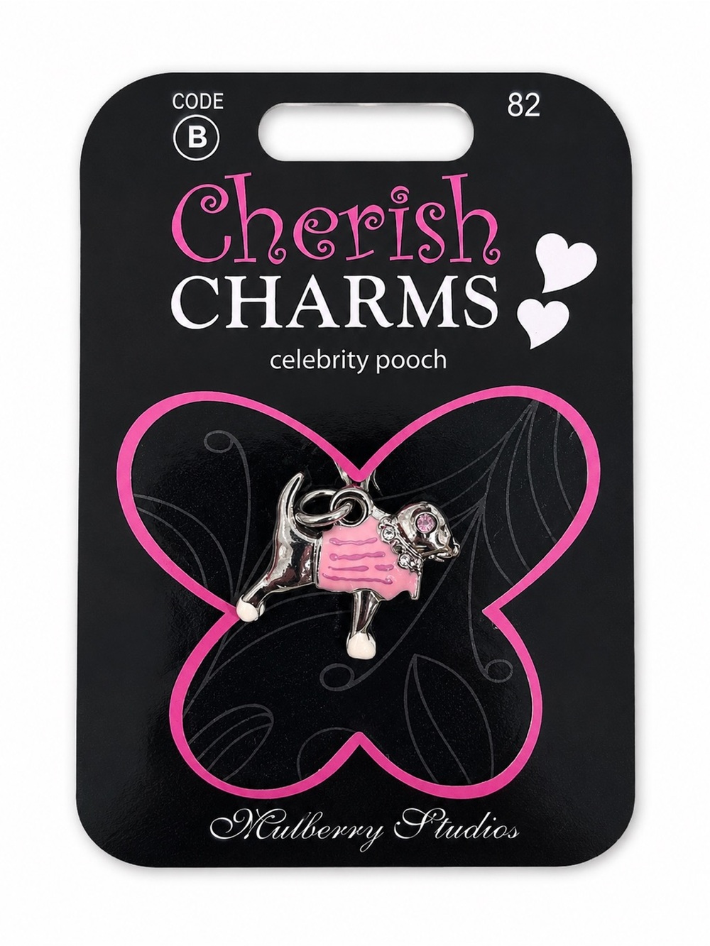 Cherish Charms Celebrity Pooch Pink Silver Dog Charm Bracelet NEW‎ NWT